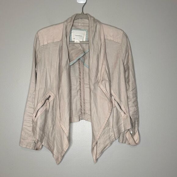 Anthropologie Twill Drape Front Jacket - Picture 1 of 4